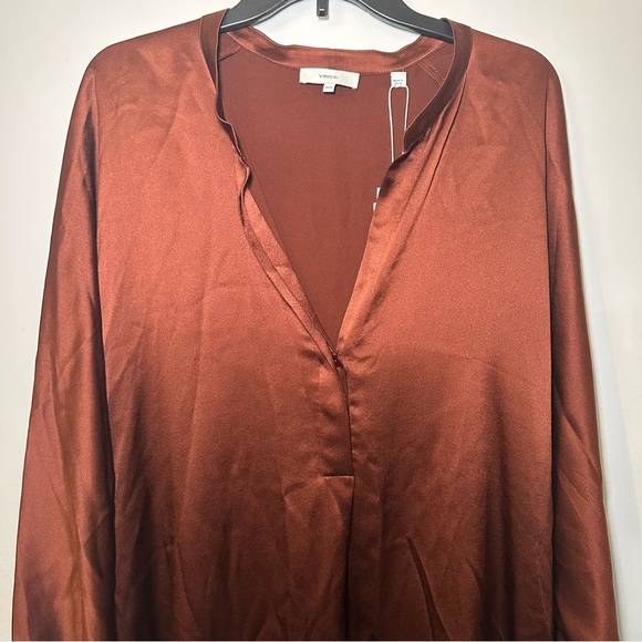 Vince Silk Feminine Classic Long Sleeve Blouse Wardrobe Staple Size XXXL/3XL - Picture 3 of 12